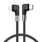 A9 Cabo de Dados com Duplo Cotovelo USB-C/Type-C para 8 Pinos 30W, 0,5m, 1m, 2m, 3m