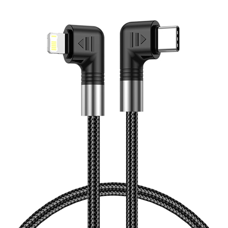 A9 Cabo de Dados com Duplo Cotovelo USB-C/Type-C para 8 Pinos 30W, 0,5m, 1m, 2m, 3m