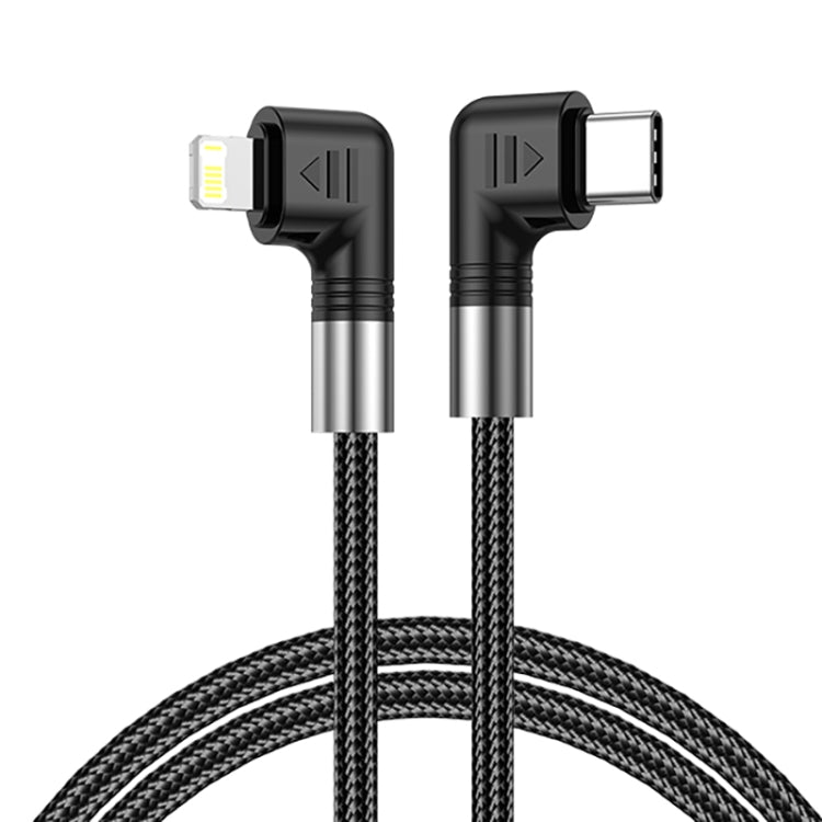 A9 Cabo de Dados com Duplo Cotovelo USB-C/Type-C para 8 Pinos 30W, 0,5m, 1m, 2m, 3m