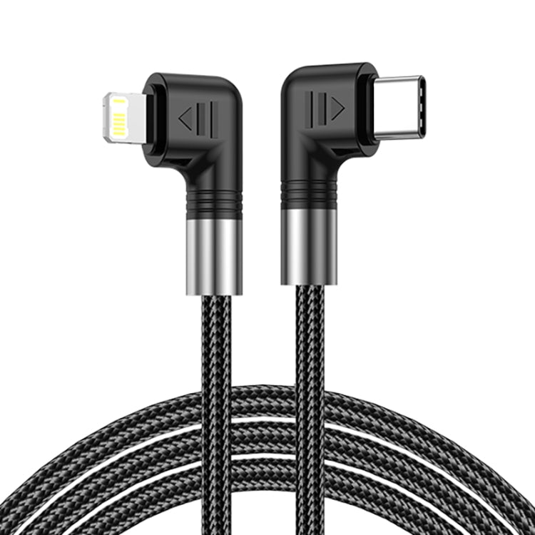 A9 Cabo de Dados com Duplo Cotovelo USB-C/Type-C para 8 Pinos 30W, 0,5m, 1m, 2m, 3m