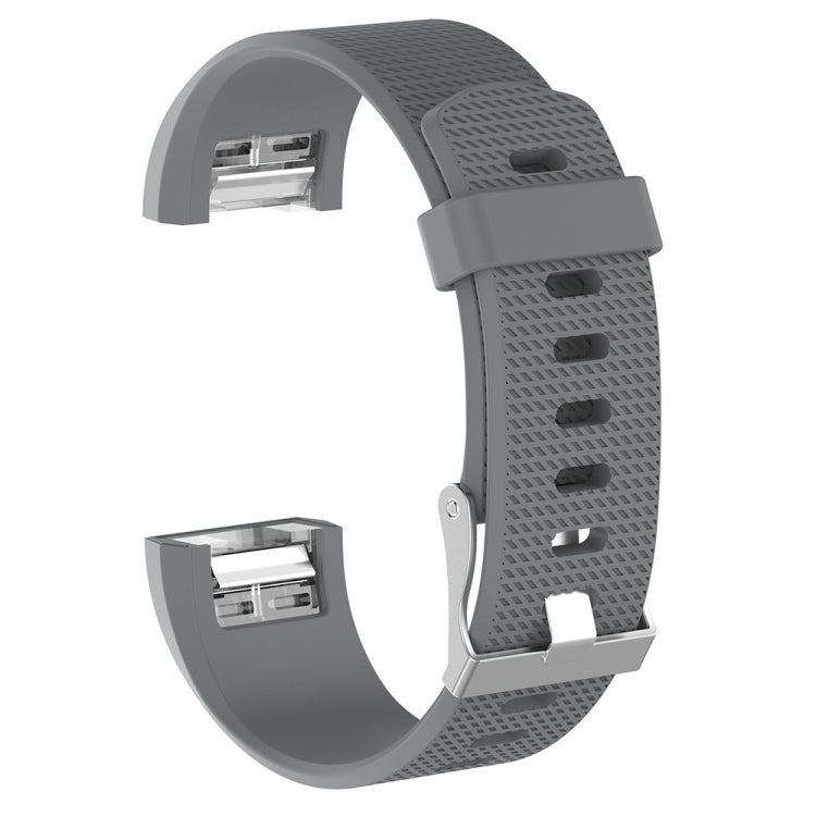 For Fitbit Charge 2 Common Texture Silicone Replacement Wrist Strap Watchband with Buckle, S, L