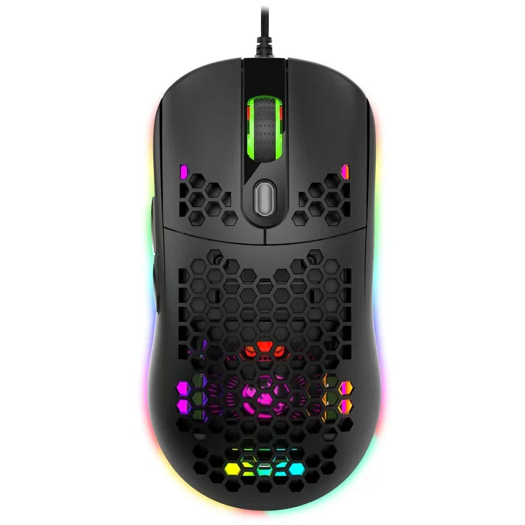 HXSJ X600 Rato Gaming Com Fios com Programação Macro RGB Luminoso 6 Teclas, X600