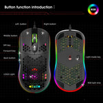 HXSJ X600 Rato Gaming Com Fios com Programação Macro RGB Luminoso 6 Teclas, X600