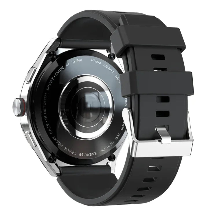 BM01 Smartwatch com pulseira de silicone de 1,45 polegadas IP68 à prova de água Suporta chamada Bluetooth / NFC, Pulseira de silicone (Prateado), Pulseira de silicone (Preto)