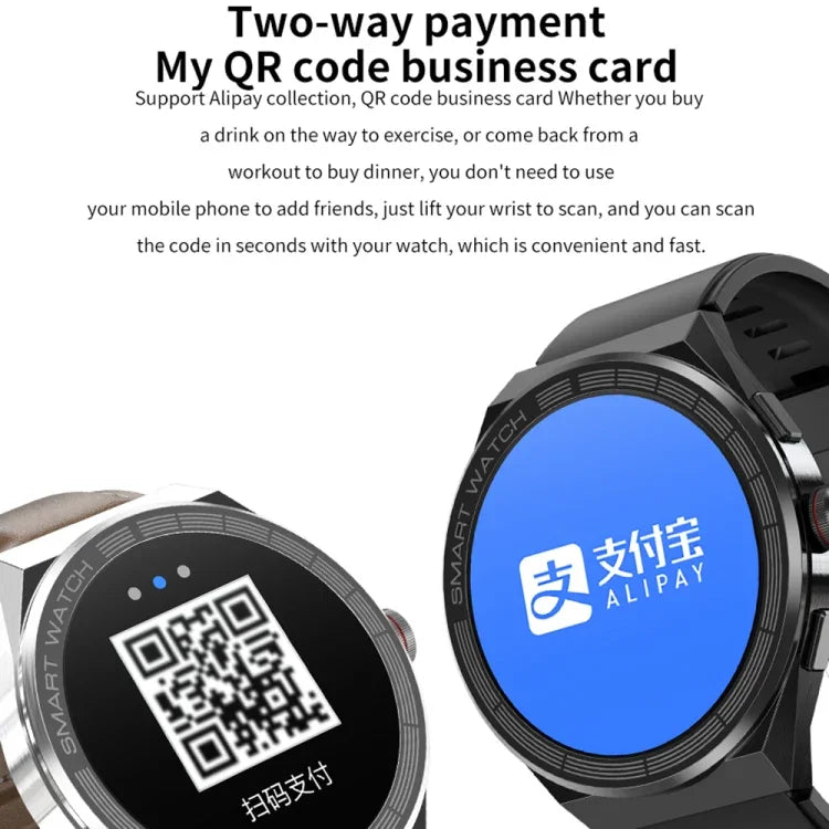BM01 Smartwatch com pulseira de silicone de 1,45 polegadas IP68 à prova de água Suporta chamada Bluetooth / NFC, Pulseira de silicone (Prateado), Pulseira de silicone (Preto)