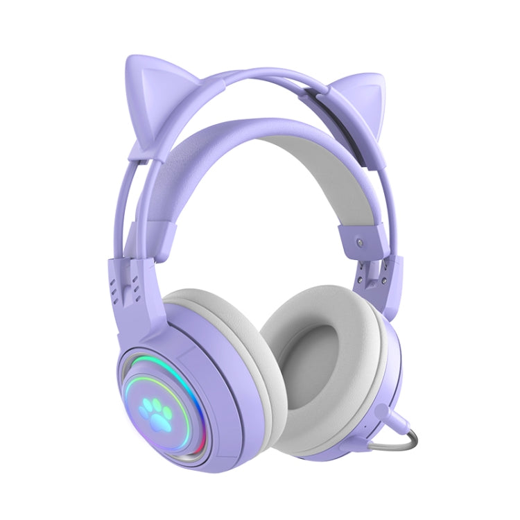 T25 RGB Auscultadores Bluetooth Sem Fios Estéreo com Orelhas de Gato e Microfone Destacável