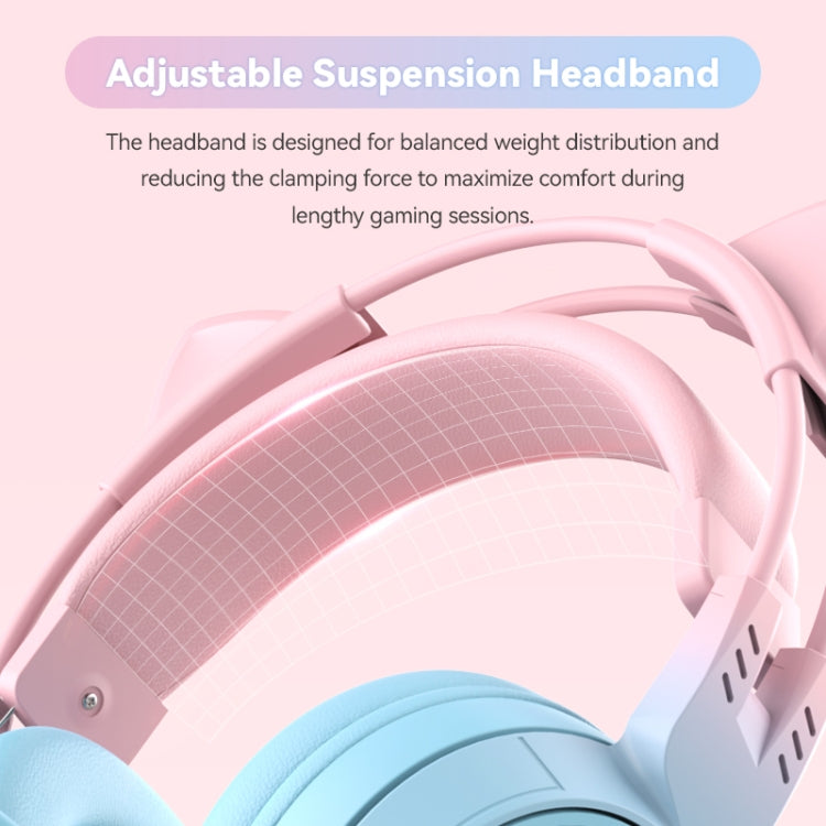 T25 RGB Auscultadores Bluetooth Sem Fios Estéreo com Orelhas de Gato e Microfone Destacável
