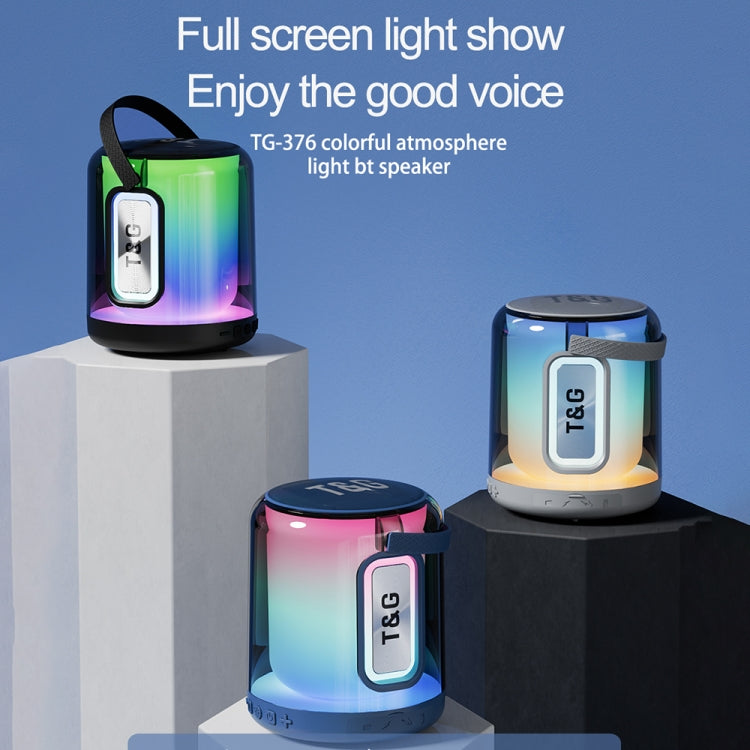 Coluna Bluetooth Sem Fios com Subwoofer T&G TG376 para Exterior, Luz LED RGB Multicolorida Portátil