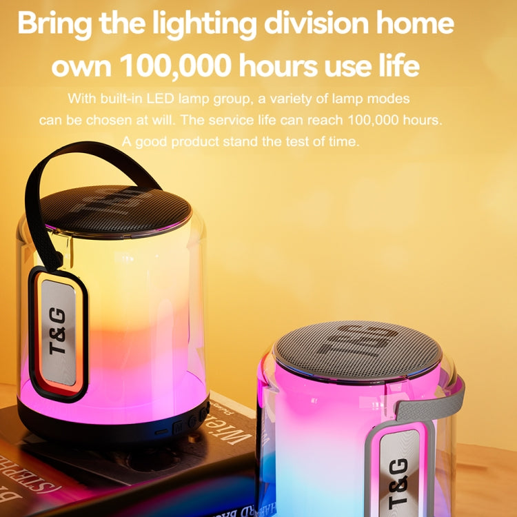 Coluna Bluetooth Sem Fios com Subwoofer T&G TG376 para Exterior, Luz LED RGB Multicolorida Portátil