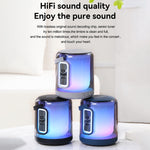Coluna Bluetooth Sem Fios com Subwoofer T&G TG376 para Exterior, Luz LED RGB Multicolorida Portátil