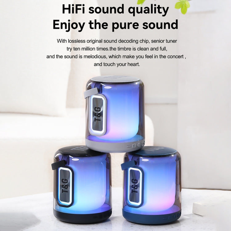 Coluna Bluetooth Sem Fios com Subwoofer T&G TG376 para Exterior, Luz LED RGB Multicolorida Portátil