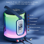 Coluna Bluetooth Sem Fios com Subwoofer T&G TG376 para Exterior, Luz LED RGB Multicolorida Portátil
