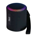 Coluna Bluetooth Sem Fios com Subwoofer T&G TG373 para Exterior, Luz LED RGB Multicolorida Portátil