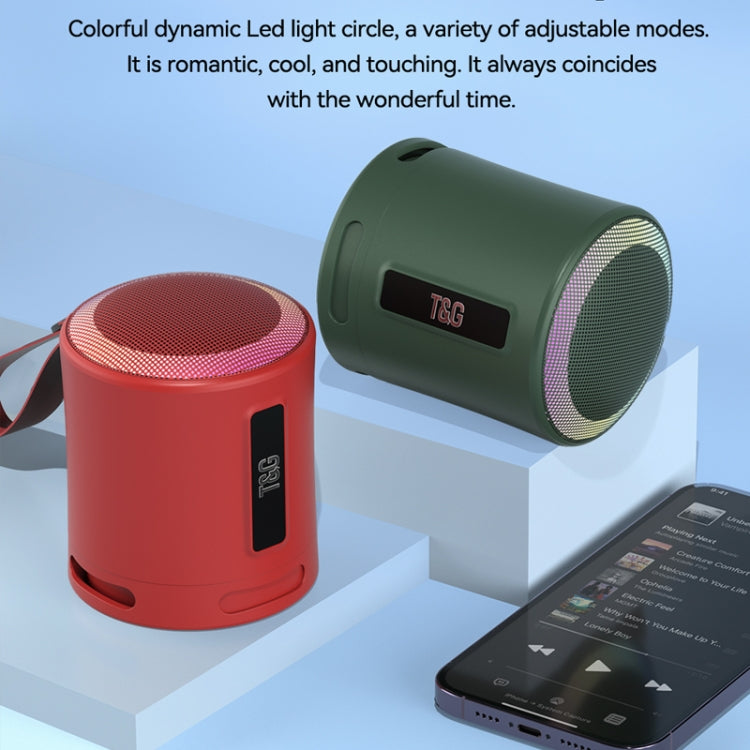 Coluna Bluetooth Sem Fios com Subwoofer T&G TG373 para Exterior, Luz LED RGB Multicolorida Portátil