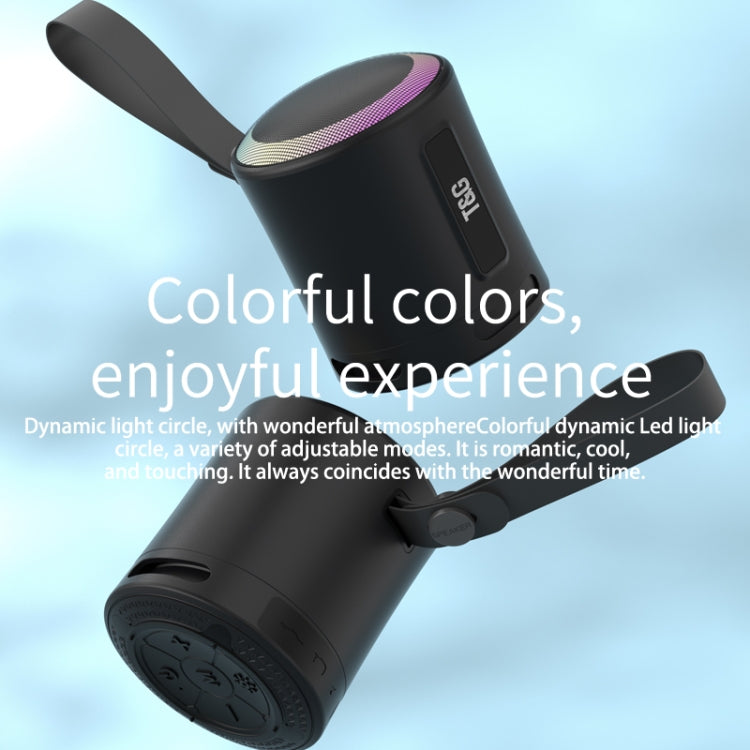 Coluna Bluetooth Sem Fios com Subwoofer T&G TG373 para Exterior, Luz LED RGB Multicolorida Portátil
