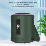 Coluna Bluetooth Sem Fios com Subwoofer T&G TG373 para Exterior, Luz LED RGB Multicolorida Portátil