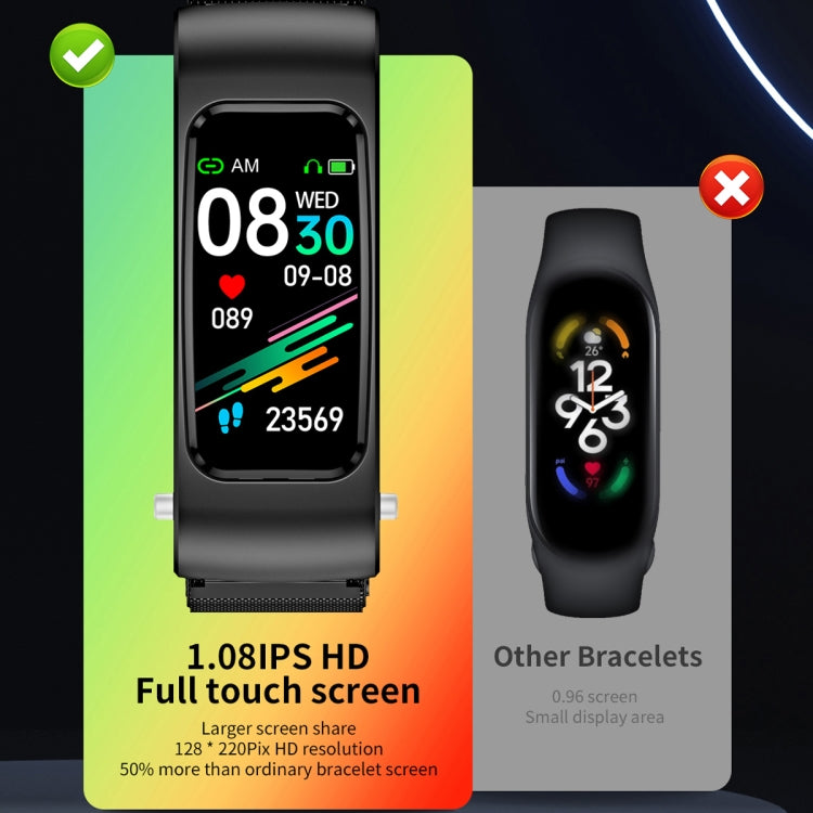 K60 Smartwatch destacável com auricular e pulseira de couro de 1,08 polegadas à prova de água Suporta chamada Bluetooth, Pulseira de couro (Preto Prateado), Pulseira de couro (Castanho), Pulseira de couro (Preto), Pulseira de couro (Castanho Prateado)