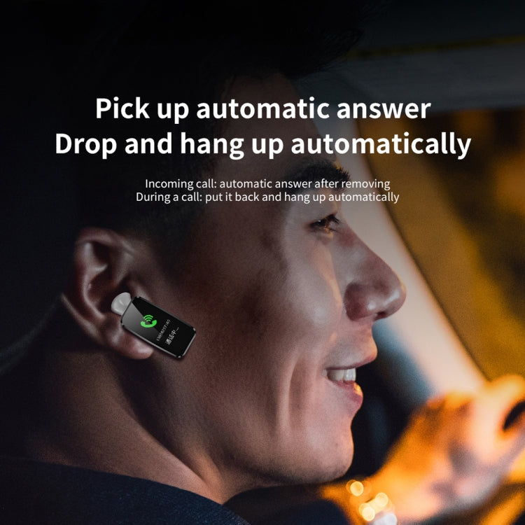 K60 Smartwatch destacável com auricular e pulseira de couro de 1,08 polegadas à prova de água Suporta chamada Bluetooth, Pulseira de couro (Preto Prateado), Pulseira de couro (Castanho), Pulseira de couro (Preto), Pulseira de couro (Castanho Prateado)