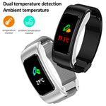 K60 Smartwatch destacável com auricular e pulseira de couro de 1,08 polegadas à prova de água Suporta chamada Bluetooth, Pulseira de couro (Preto Prateado), Pulseira de couro (Castanho), Pulseira de couro (Preto), Pulseira de couro (Castanho Prateado)