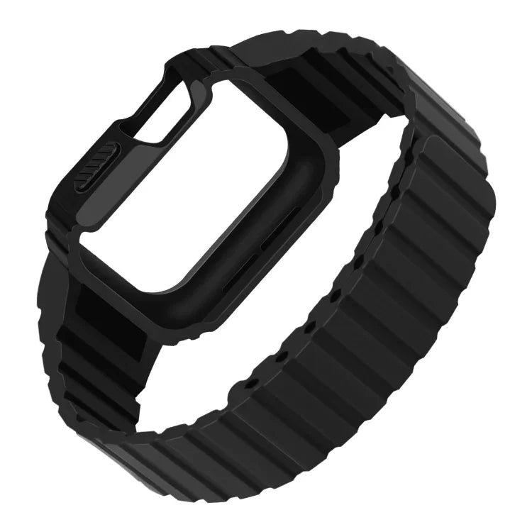 Pulseira de Relógio com Estrutura Integrada de Silicone, Para Apple Watch Series 8&7 41mm / SE 2&6&SE&5&4 40mm, Para Apple Watch Ultra 49mm, Para Apple Watch Series 8&7 45mm / SE 2&6&SE&5&4 44mm