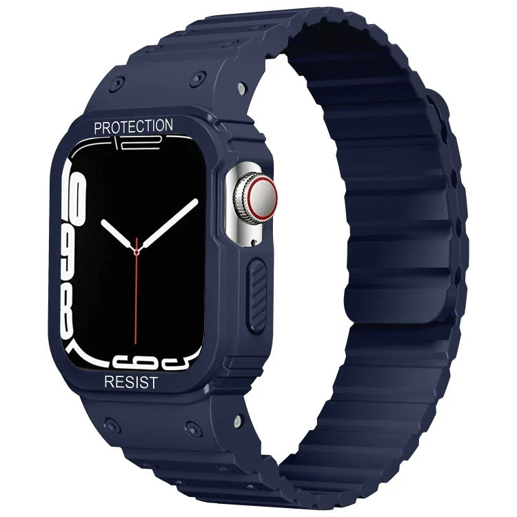 Pulseira de Relógio com Estrutura Integrada de Silicone, Para Apple Watch Series 8&7 41mm / SE 2&6&SE&5&4 40mm, Para Apple Watch Ultra 49mm, Para Apple Watch Series 8&7 45mm / SE 2&6&SE&5&4 44mm