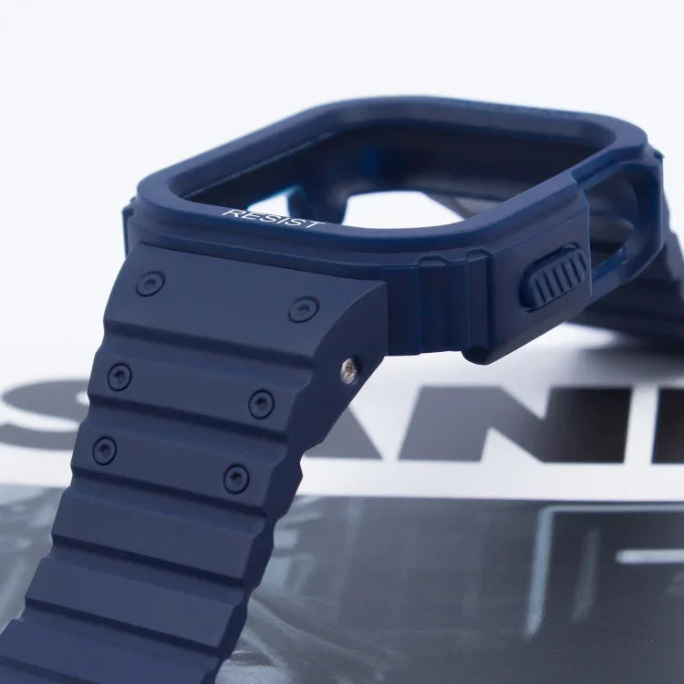 Pulseira de Relógio com Estrutura Integrada de Silicone, Para Apple Watch Series 8&7 41mm / SE 2&6&SE&5&4 40mm, Para Apple Watch Ultra 49mm, Para Apple Watch Series 8&7 45mm / SE 2&6&SE&5&4 44mm