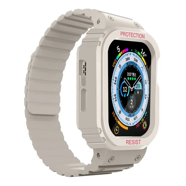 Pulseira de Relógio com Estrutura Integrada de Silicone, Para Apple Watch Series 8&7 41mm / SE 2&6&SE&5&4 40mm, Para Apple Watch Ultra 49mm, Para Apple Watch Series 8&7 45mm / SE 2&6&SE&5&4 44mm