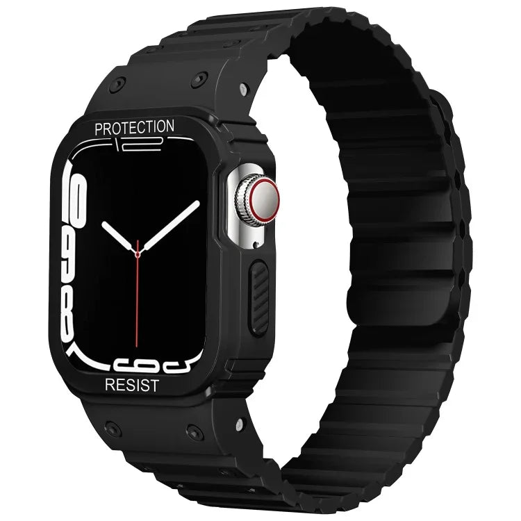Pulseira de Relógio com Estrutura Integrada de Silicone, Para Apple Watch Series 8&7 41mm / SE 2&6&SE&5&4 40mm, Para Apple Watch Ultra 49mm, Para Apple Watch Series 8&7 45mm / SE 2&6&SE&5&4 44mm