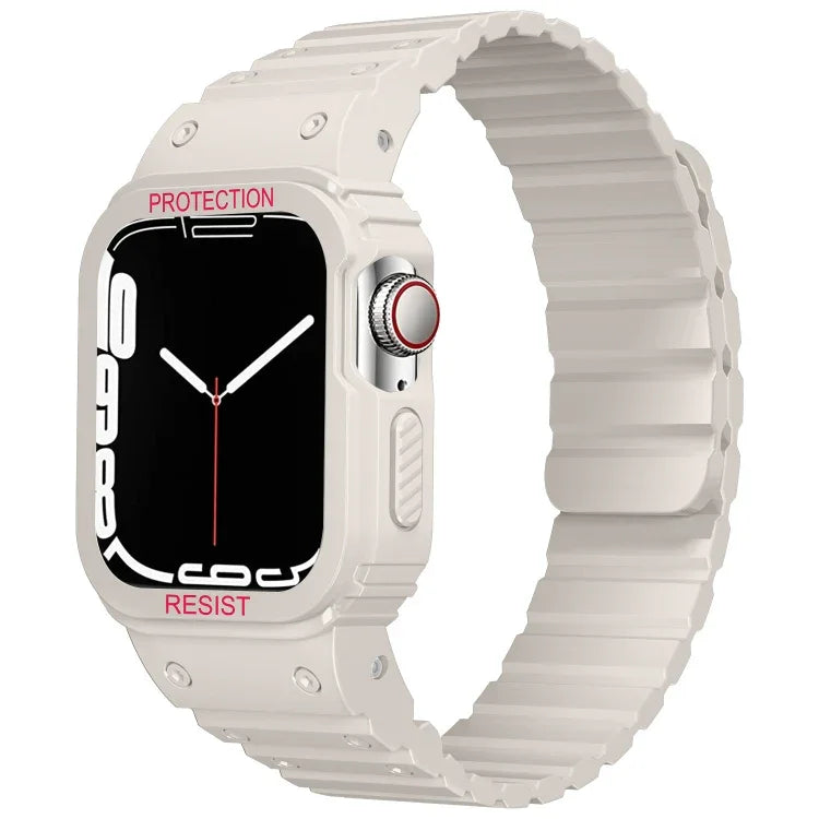 Pulseira de Relógio com Estrutura Integrada de Silicone, Para Apple Watch Series 8&7 41mm / SE 2&6&SE&5&4 40mm, Para Apple Watch Ultra 49mm, Para Apple Watch Series 8&7 45mm / SE 2&6&SE&5&4 44mm