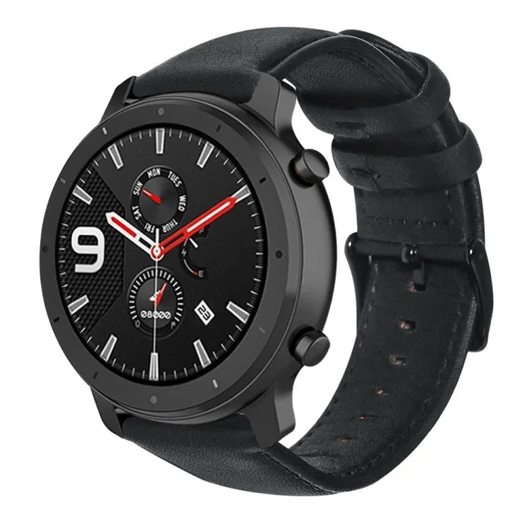 Correia de Relógio em Pele Genuína com Cera de Óleo, Para Amazfit GTR 47mm / Pace / Stratos, Para Amazfit 2 Stratos, Para Ticwatch Pro / E2 / S2, Para Pebble Gen 1, Para Pebble Time