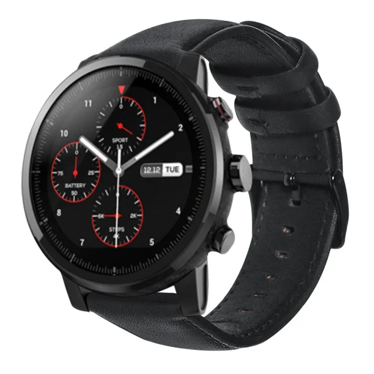 Correia de Relógio em Pele Genuína com Cera de Óleo, Para Amazfit GTR 47mm / Pace / Stratos, Para Amazfit 2 Stratos, Para Ticwatch Pro / E2 / S2, Para Pebble Gen 1, Para Pebble Time