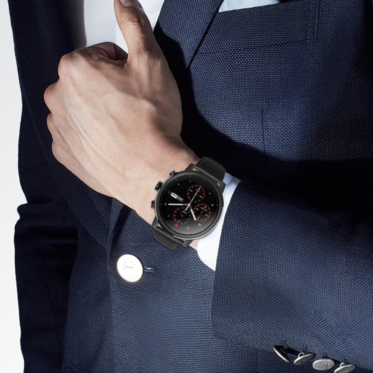 Correia de Relógio em Pele Genuína com Cera de Óleo, Para Amazfit GTR 47mm / Pace / Stratos, Para Amazfit 2 Stratos, Para Ticwatch Pro / E2 / S2, Para Pebble Gen 1, Para Pebble Time