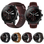 Correia de Relógio em Pele Genuína com Cera de Óleo, Para Amazfit GTR 47mm / Pace / Stratos, Para Amazfit 2 Stratos, Para Ticwatch Pro / E2 / S2, Para Pebble Gen 1, Para Pebble Time