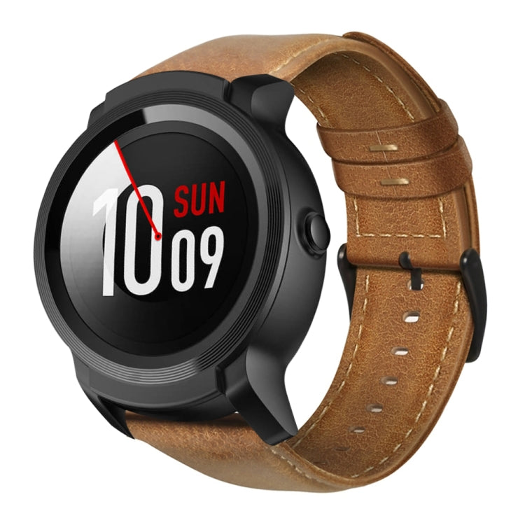 Correia de Relógio em Pele Genuína com Cera de Óleo, Para Amazfit GTR 47mm / Pace / Stratos, Para Amazfit 2 Stratos, Para Ticwatch Pro / E2 / S2, Para Pebble Gen 1, Para Pebble Time