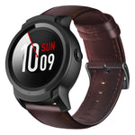 Correia de Relógio em Pele Genuína com Cera de Óleo, Para Amazfit GTR 47mm / Pace / Stratos, Para Amazfit 2 Stratos, Para Ticwatch Pro / E2 / S2, Para Pebble Gen 1, Para Pebble Time