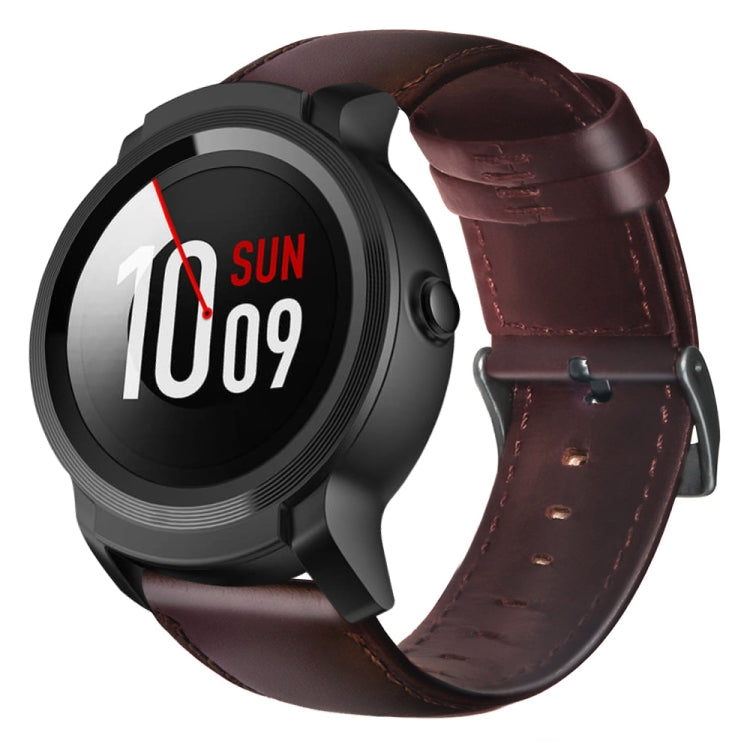 Correia de Relógio em Pele Genuína com Cera de Óleo, Para Amazfit GTR 47mm / Pace / Stratos, Para Amazfit 2 Stratos, Para Ticwatch Pro / E2 / S2, Para Pebble Gen 1, Para Pebble Time