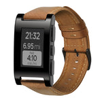 Correia de Relógio em Pele Genuína com Cera de Óleo, Para Amazfit GTR 47mm / Pace / Stratos, Para Amazfit 2 Stratos, Para Ticwatch Pro / E2 / S2, Para Pebble Gen 1, Para Pebble Time