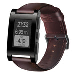 Correia de Relógio em Pele Genuína com Cera de Óleo, Para Amazfit GTR 47mm / Pace / Stratos, Para Amazfit 2 Stratos, Para Ticwatch Pro / E2 / S2, Para Pebble Gen 1, Para Pebble Time