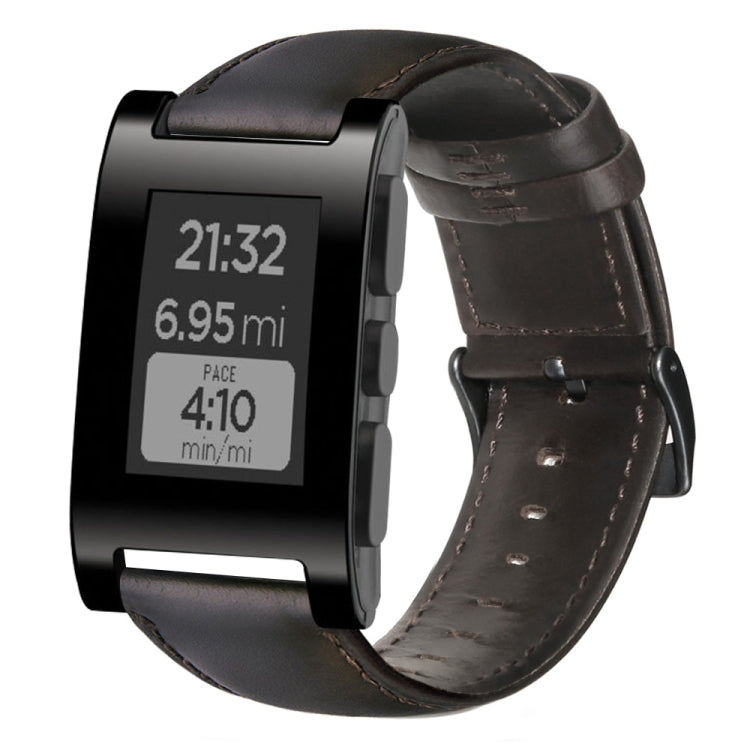 Correia de Relógio em Pele Genuína com Cera de Óleo, Para Amazfit GTR 47mm / Pace / Stratos, Para Amazfit 2 Stratos, Para Ticwatch Pro / E2 / S2, Para Pebble Gen 1, Para Pebble Time