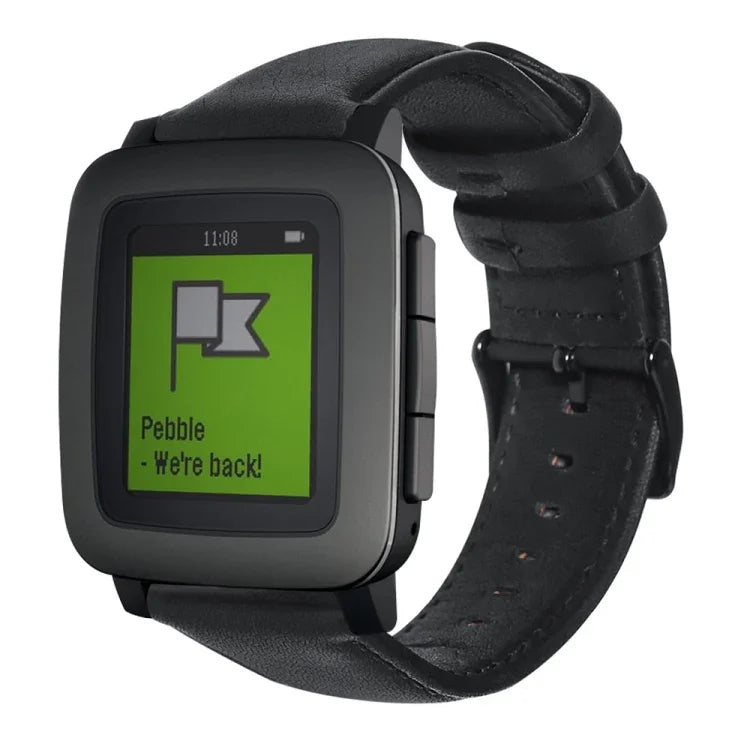 Correia de Relógio em Pele Genuína com Cera de Óleo, Para Amazfit GTR 47mm / Pace / Stratos, Para Amazfit 2 Stratos, Para Ticwatch Pro / E2 / S2, Para Pebble Gen 1, Para Pebble Time