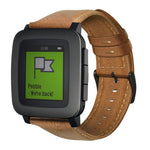 Correia de Relógio em Pele Genuína com Cera de Óleo, Para Amazfit GTR 47mm / Pace / Stratos, Para Amazfit 2 Stratos, Para Ticwatch Pro / E2 / S2, Para Pebble Gen 1, Para Pebble Time