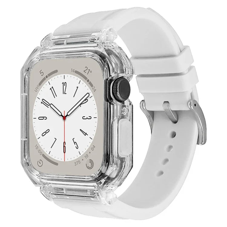 Pulseira de Relógio com Caixa de Policarbonato Transparente Cristal, Para Apple Watch Series 8&7 45mm