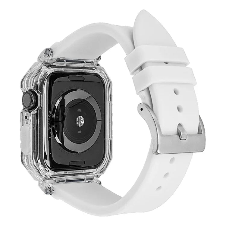 Pulseira de Relógio com Caixa de Policarbonato Transparente Cristal, Para Apple Watch Series 8&7 45mm