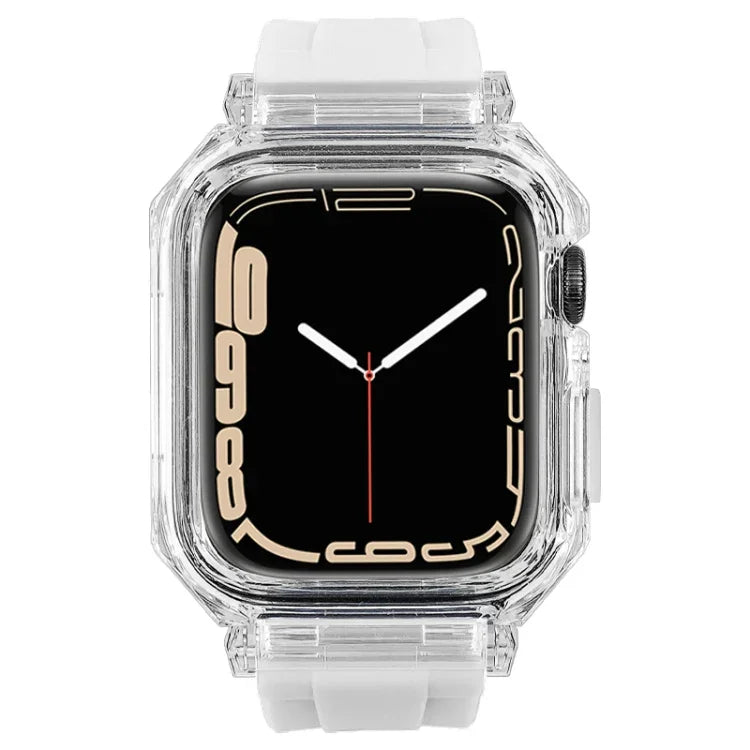 Pulseira de Relógio com Caixa de Policarbonato Transparente Cristal, Para Apple Watch Series 8&7 45mm