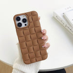 3D Cube Weave Texture Skin Feel Phone Case, For iPhone 14 Plus, For iPhone 13 Pro Max, For iPhone 13 Pro