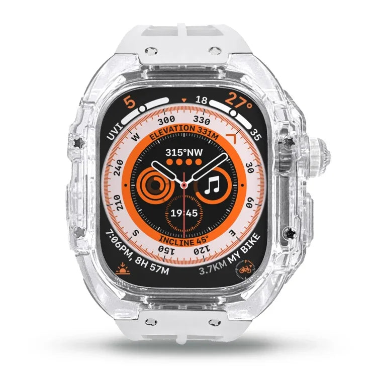 Pulseira de Relógio com Caixa de Armadura Transparente de Borracha de Flúor, Para Apple Watch Ultra 3 / 2 / 1 49mm