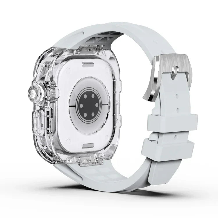 Pulseira de Relógio com Caixa de Armadura Transparente de Borracha de Flúor, Para Apple Watch Ultra 3 / 2 / 1 49mm