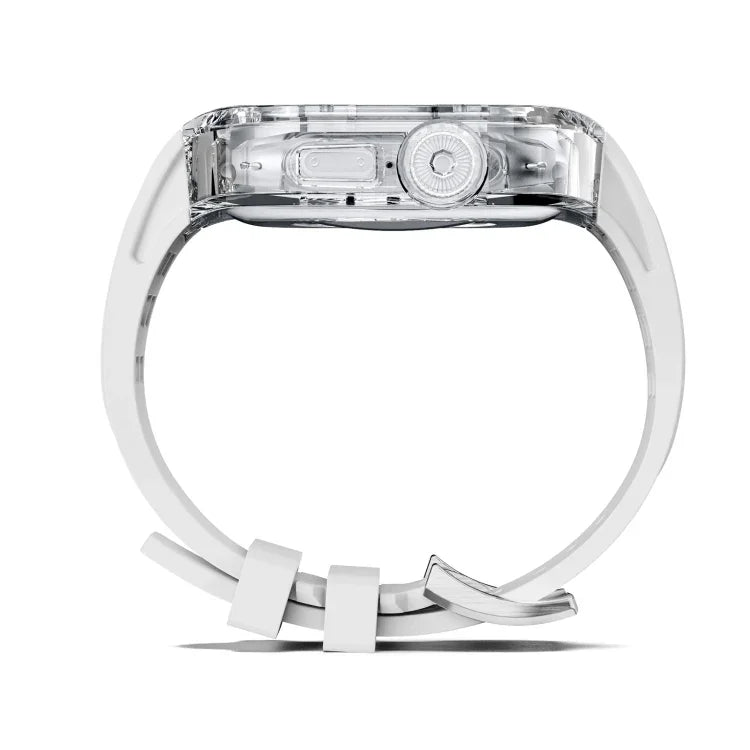 Pulseira de Relógio com Caixa de Armadura Transparente de Borracha de Flúor, Para Apple Watch Ultra 3 / 2 / 1 49mm