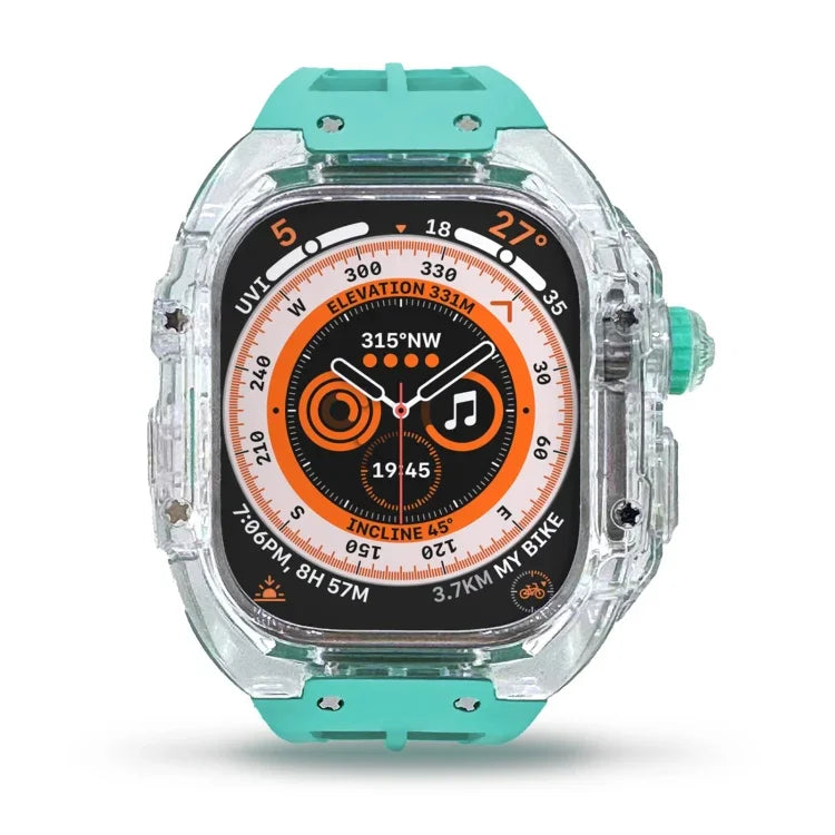 Pulseira de Relógio com Caixa de Armadura Transparente de Borracha de Flúor, Para Apple Watch Ultra 3 / 2 / 1 49mm