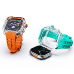 Pulseira de Relógio com Caixa de Armadura Transparente de Borracha de Flúor, Para Apple Watch Ultra 3 / 2 / 1 49mm